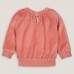 roze sweater met ronde hals in fluweel, geborduurd paddenstoelmotief maat 2 jaar - 86 cm